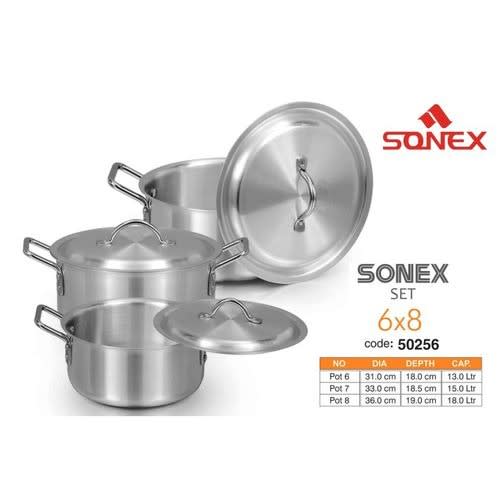 Metal Finish Royal Cooking Pots 3 Pcs Set