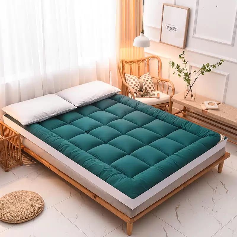 Fluffy,Quality 6cm Super Thick, Mattress Topper -Green