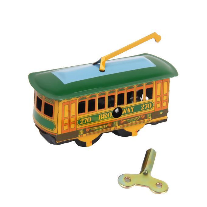 Vintage Tin Toy  Newyork Tram Trolley Bus Wind Up Collectible Gift