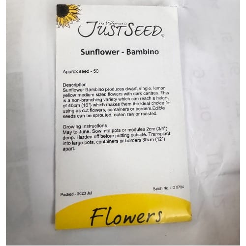 Sunflower Bambino Seeds-50 Seeds