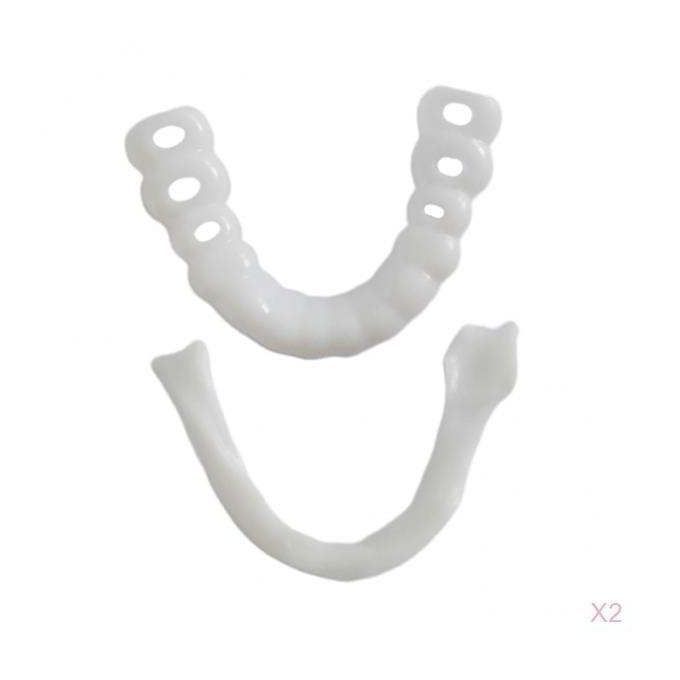 2x Silicone  Top Lower  Teeth Cover Veneers Instant Smile
