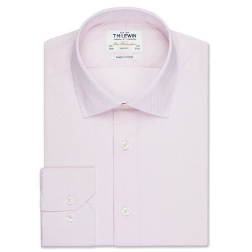 Gyroscopic Print Slim Fit Single Cuff Shirt -  Pink