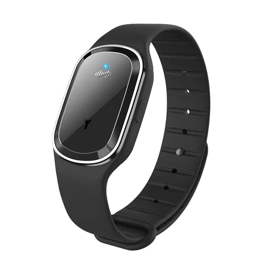 Portable Electronic Mosquito Repeller,Ultrasonic Repeller Anti Mosquito Bracelet Pest Control Repellent Safe For Adults & Kids Indoor/Outdoor,Eco Friendly(Black)