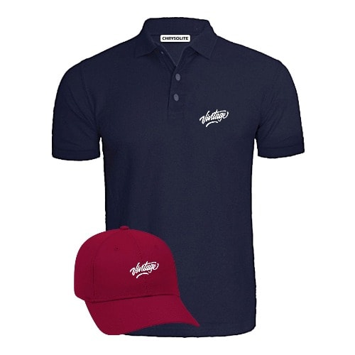 Vintage Polo & Cap Bundle- Navy Blue/Wine