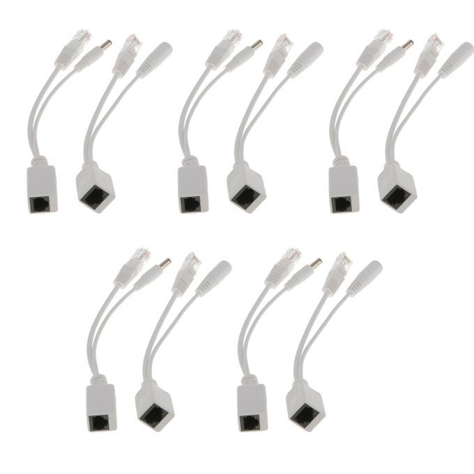10x 55x21mm Power Over Ethernet PoE Adapter   Splitter Kit