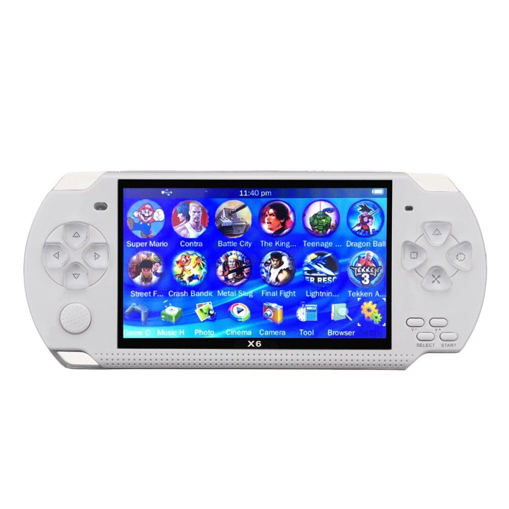 8GB 10000 Games 4.3 Inch 32 Bit Portable Video Handheld Game Player Console For GBA NES Retro Games White