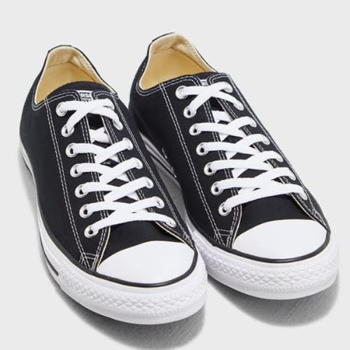 Men's Canvas Low Top Sneakers -Black