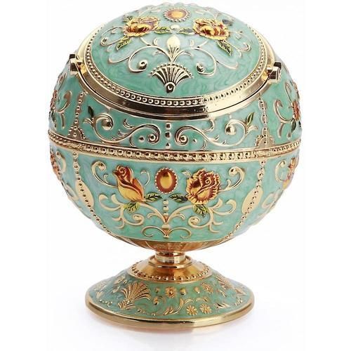 Ashtray Portable Ashtray With Lid Windproof Retro Metal Decorative Globe