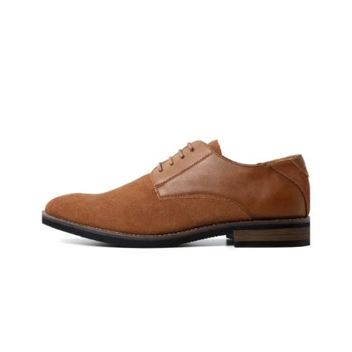 Men Suede And Leather Shoe - Brown