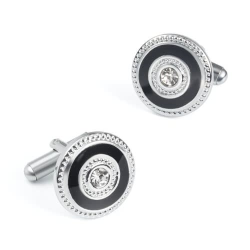 Men Cufflinks - Silver/Black
