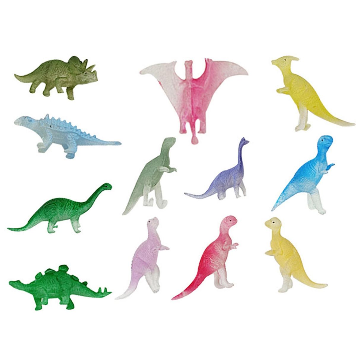12Pcs Dinosaur Models Dinosaur Figurines Kids Stress Relief Toys Multicolor