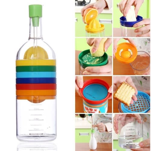 Bottle Shaped Bin 8 Tools Cutter And Slicer Kitchen Tool