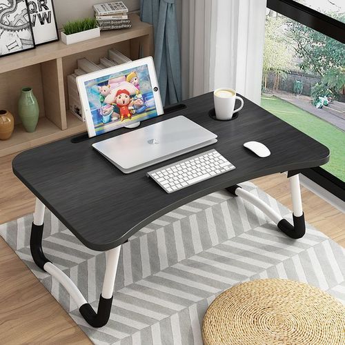 Foldable Wooden Laptop Table With Cup Holder