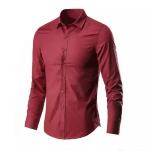 Regular Cotton Long Sleeve Shirt - Wine