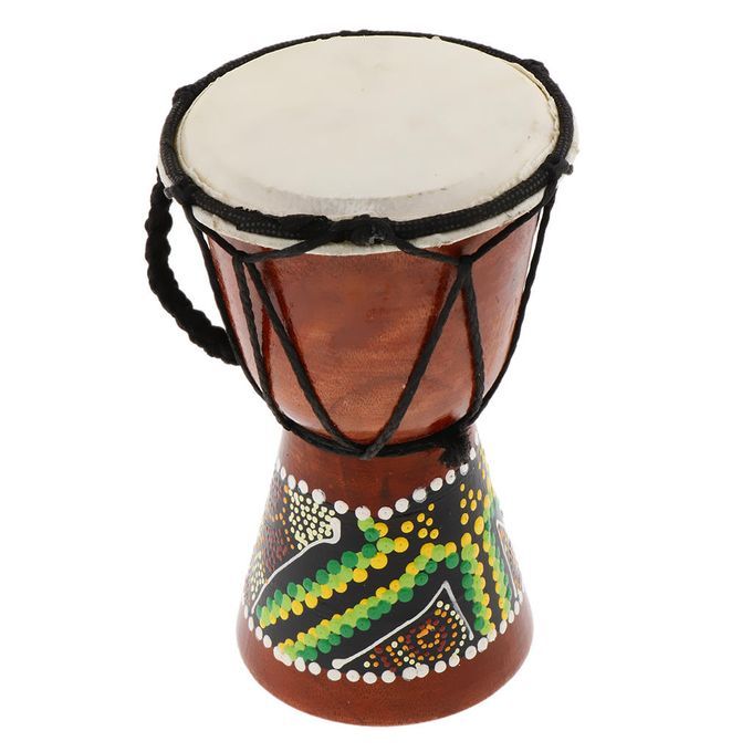 15cm Djembe Drum With Hand Painted Design - West African Bongo Drum