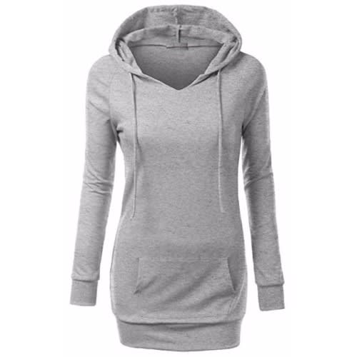 Plain Female Hoodie- Grey