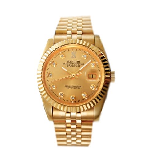 Elegant Men's Gold Tone Dial Watch - Gold