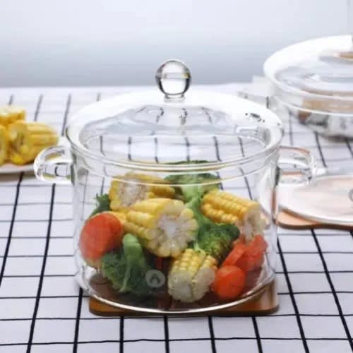 Glass Pot With Lid - Heat Resistant - 1.9ml