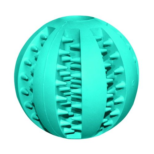 Funny Pet Dog Chew Toys Nontoxic Bite Resistant Toy Ball For Pet Dogs Puppy Dog Food Treat Feeder Tooth Cleaning Ball Chihuahua-Blue