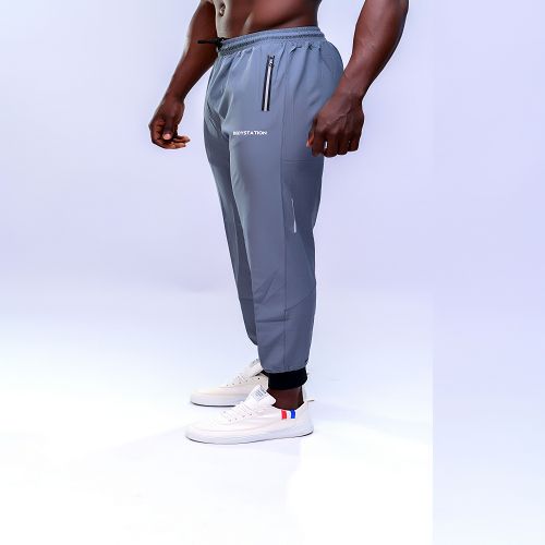 Men's Joggers With Drawstrings - Grey