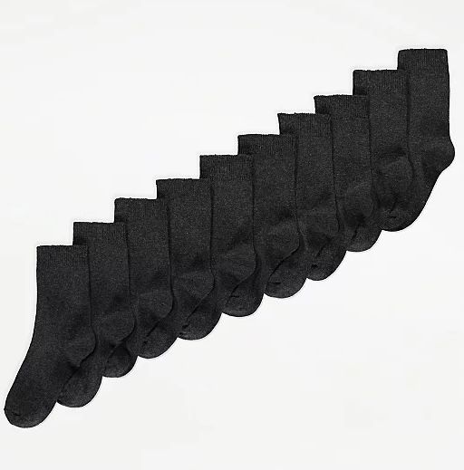 Grey Ankle Socks 10 Pack
