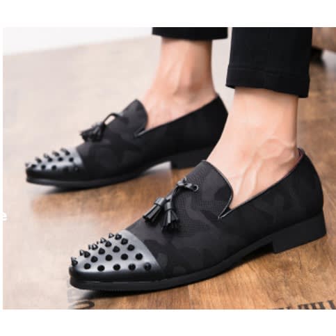 Men's Dress Shoes, Pointed Head, Sequins- Premium Design