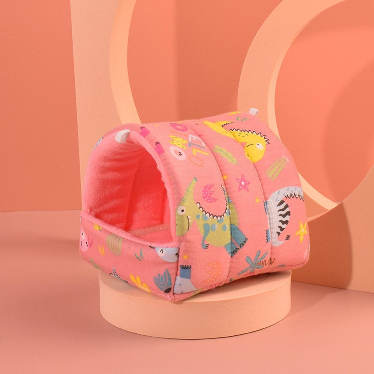 Small Pet Kennel Elephant Pattern Hamster Bed Rose Red