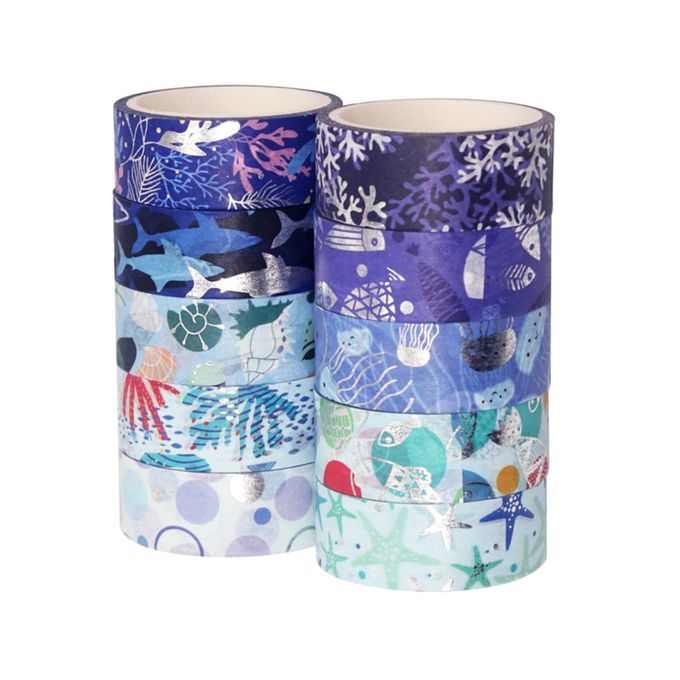 10Rolls Scrapbook Paper Washi Tape Album Craft Adhesive DIY Masking