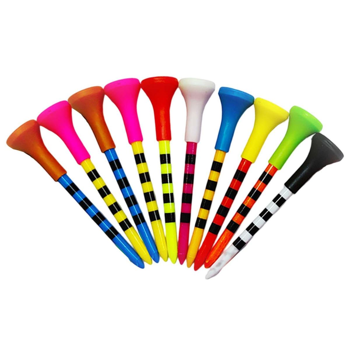 10Pcs Golf Ball Tee Excellent Stability Golf Tees Mix Color