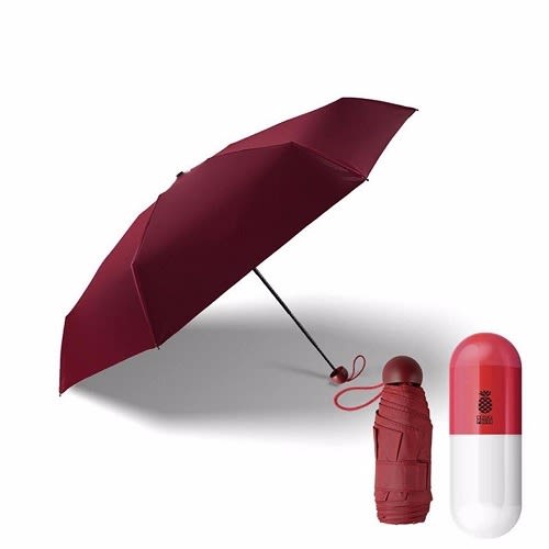 Polyester Uv Coated Pocket Umbrella  - Red