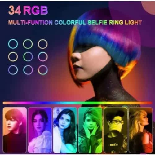 Rgb Ring Light With Tripod Stand - 10''