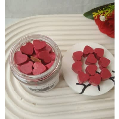 Valentine Hearts Scented Glass Jar Candle