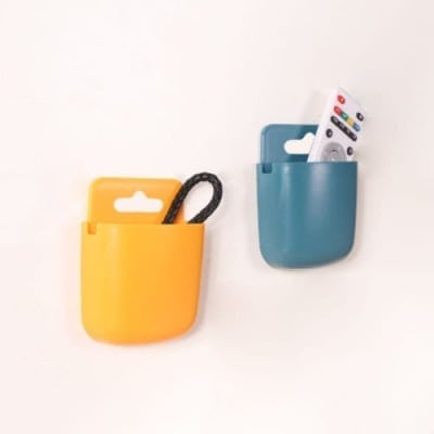 Wall Hanging Remote - Mobile Phone Storage Box No Hole Switch - 2 Pcs