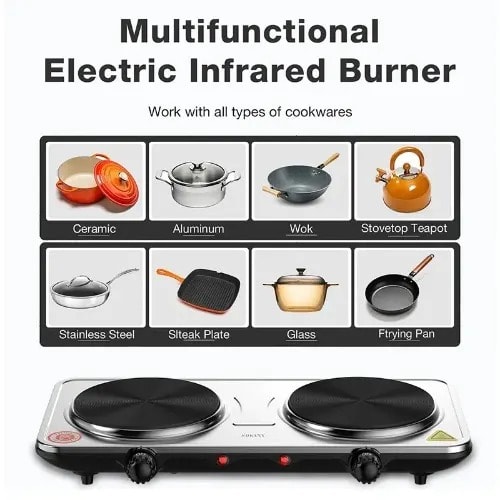 Double Electric Burner Cooker - Sk-5102 - 2000w