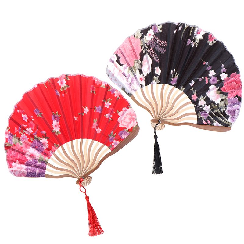 Color Hand Chinese Fans Folding Fan Held Bamboo Random Personalized Style Gift Flower Wedding Bamboo Cool 1pc Party Hand Silk