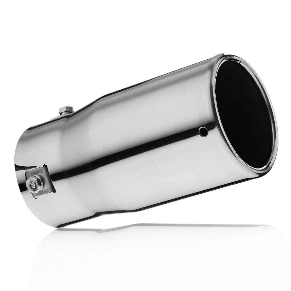 75mm Car Tail Exhaust Pipe Chrome End Trim Stainless Steel Muffler Universal