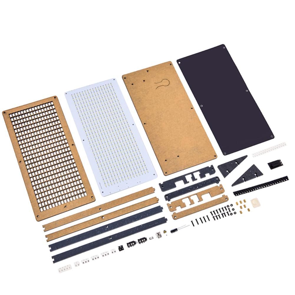 HU-008 LED Music Spectrum Production Kit Section 2416 Rhythmic Detonating Flash Parts DIY Welding DSP Decoding Algorithm Clock Display DIY Tool Soldering Practice Set Home Household (5 Display Colors Optional)