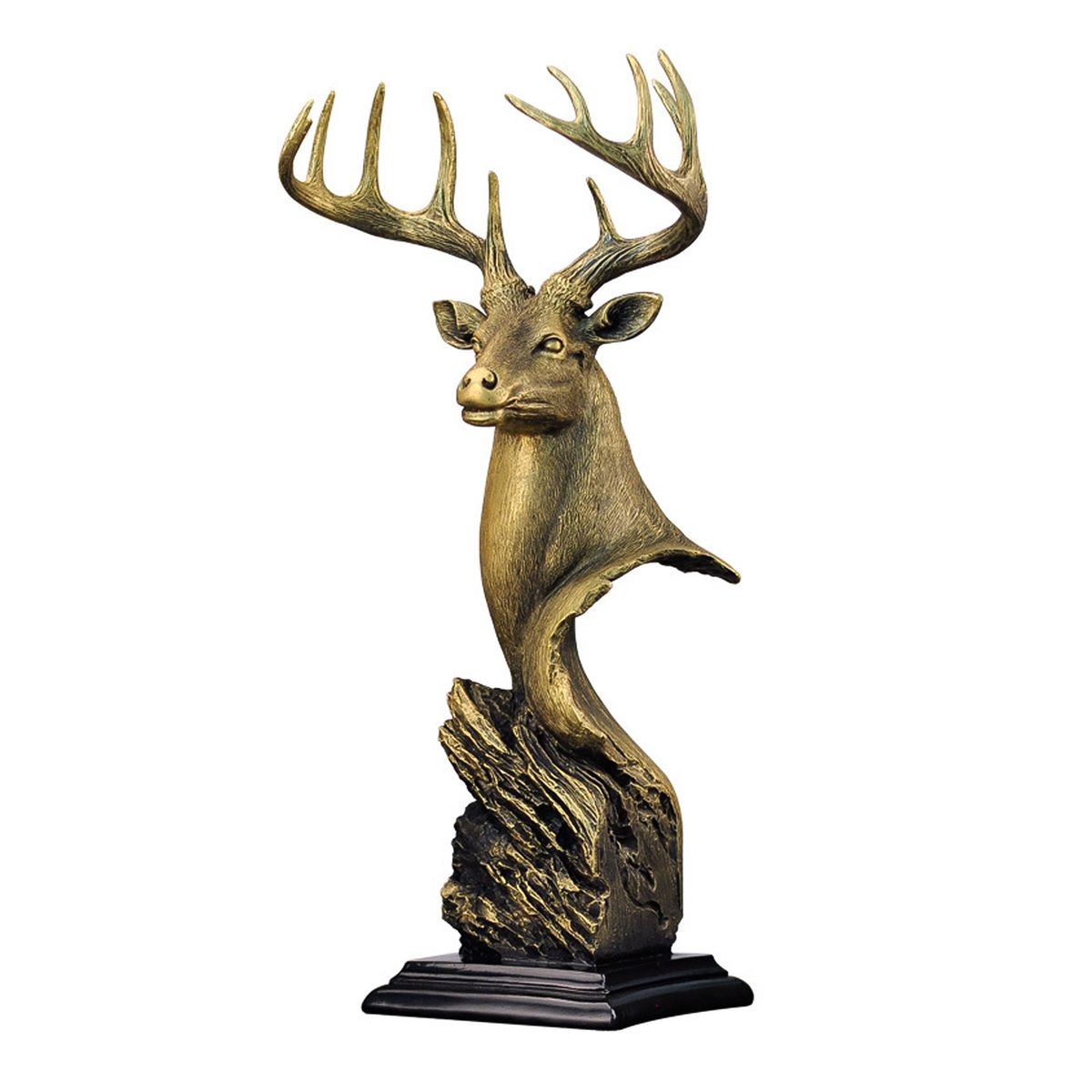 Resin Deer Head Statue Deer Antler Buck Bust Decoration For