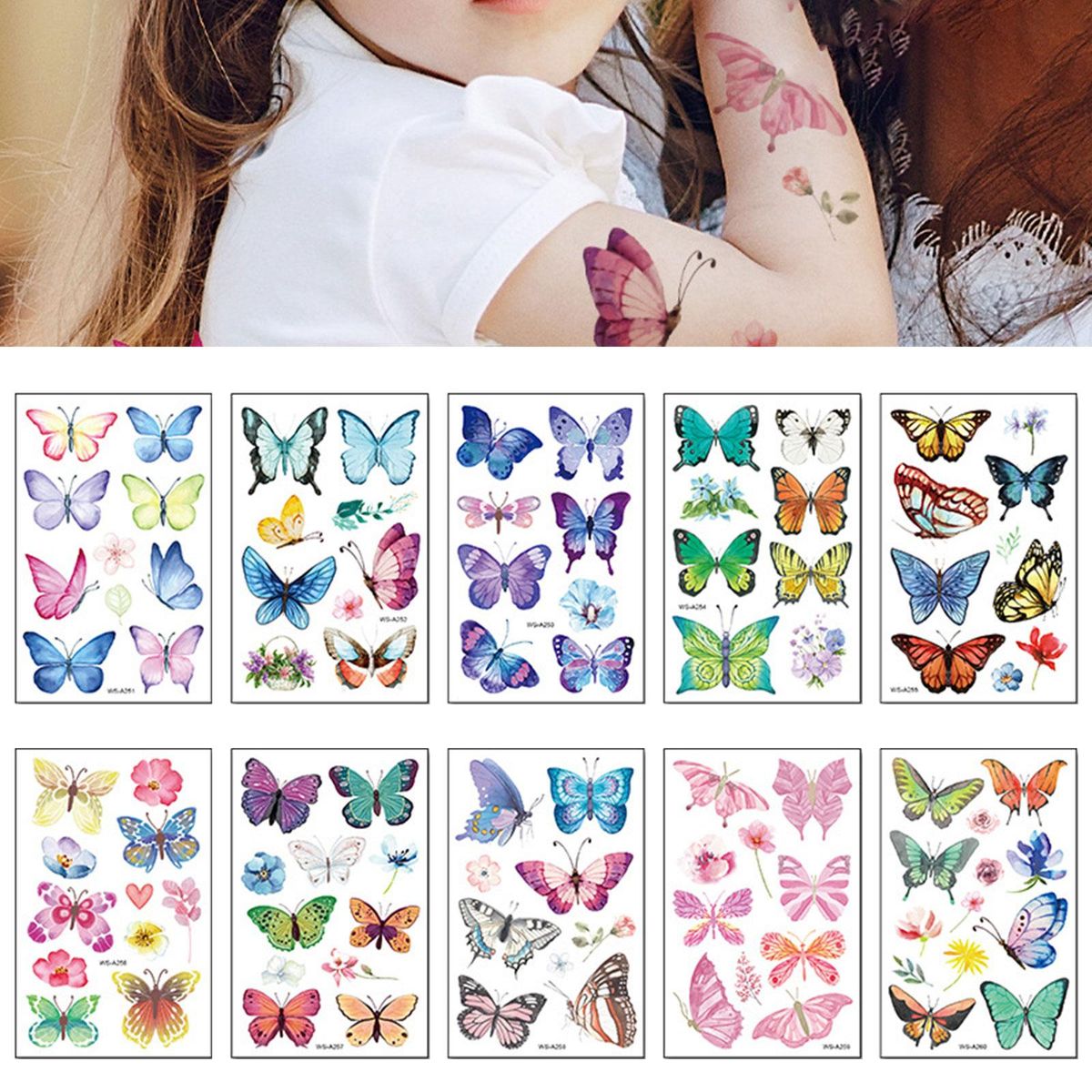 10x Butterfly Temporary Butterfly Stickers Label For Party