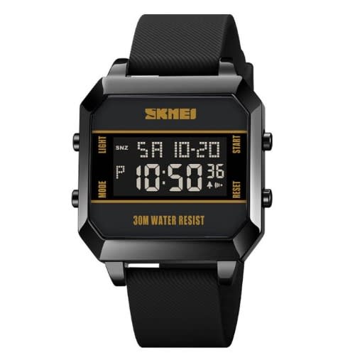 Silicon Strap Waterproof Black Men's Wrist Watch
