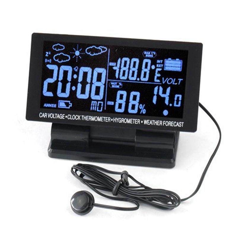 4.5 Inch LED Display 12V/24V Car +Voltmeter+Hygrometer+Weather Forecast+Clock