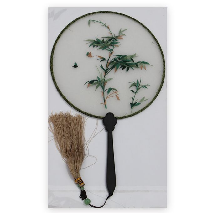 Double-sided Embroidery Fan-Bamboo Pattern Chinese Classical Art Style, Exquisite Embroidery Craftsmanship, Meticulous Embroidery, Lively Stitches, Beautiful Patterns, And Ingenious Ideas, Good Gift