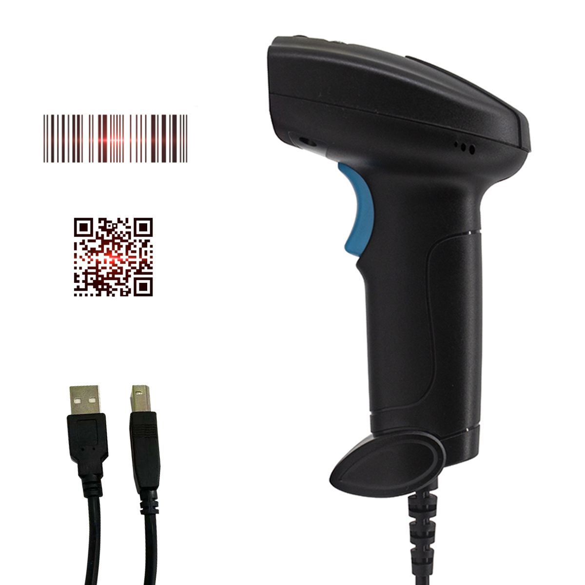 1D/2D Barcode Scanner Handheld USB Wired Bar Code Reader
