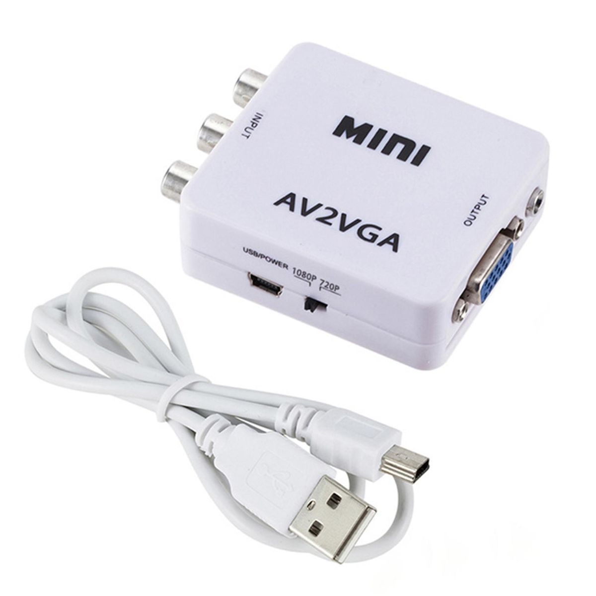 AV (RCA) to VGA Audio Video Converter,Support Resolution