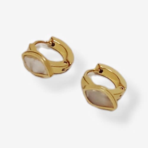 Girls Huggies Earrings With Stone Detail