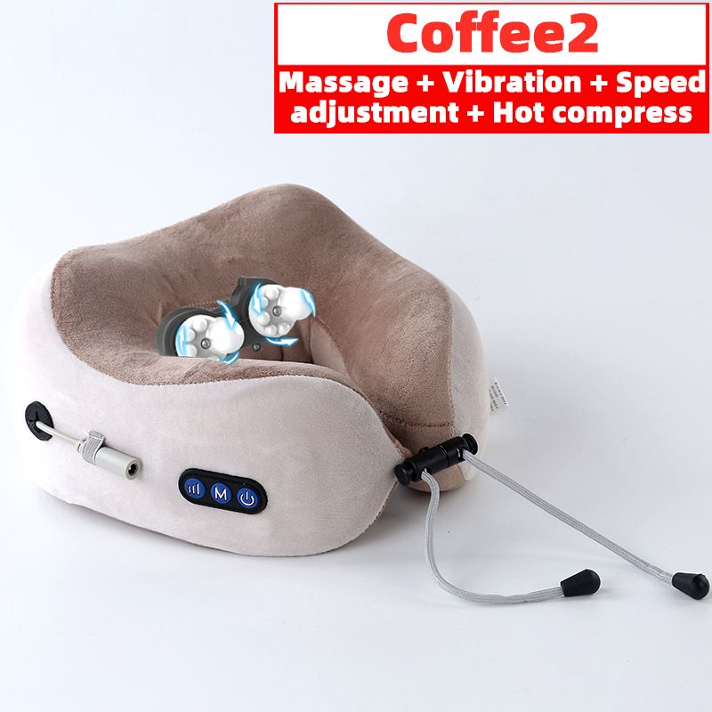 Car Neck Pillow Electric Massage U Shaped Memory Foam Soft