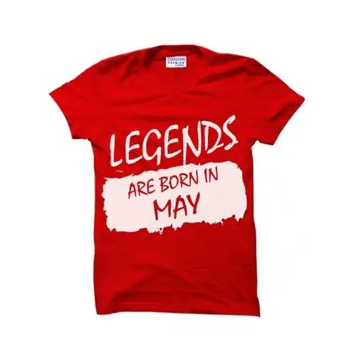 May Birthday Design T - Shirt - Red