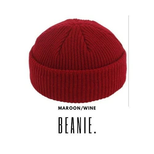 Blank  Beanie - Maroon