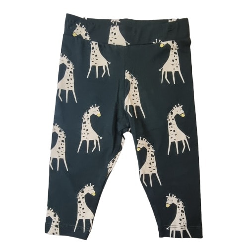 Girls Leggings With Giraffes Print - Grey