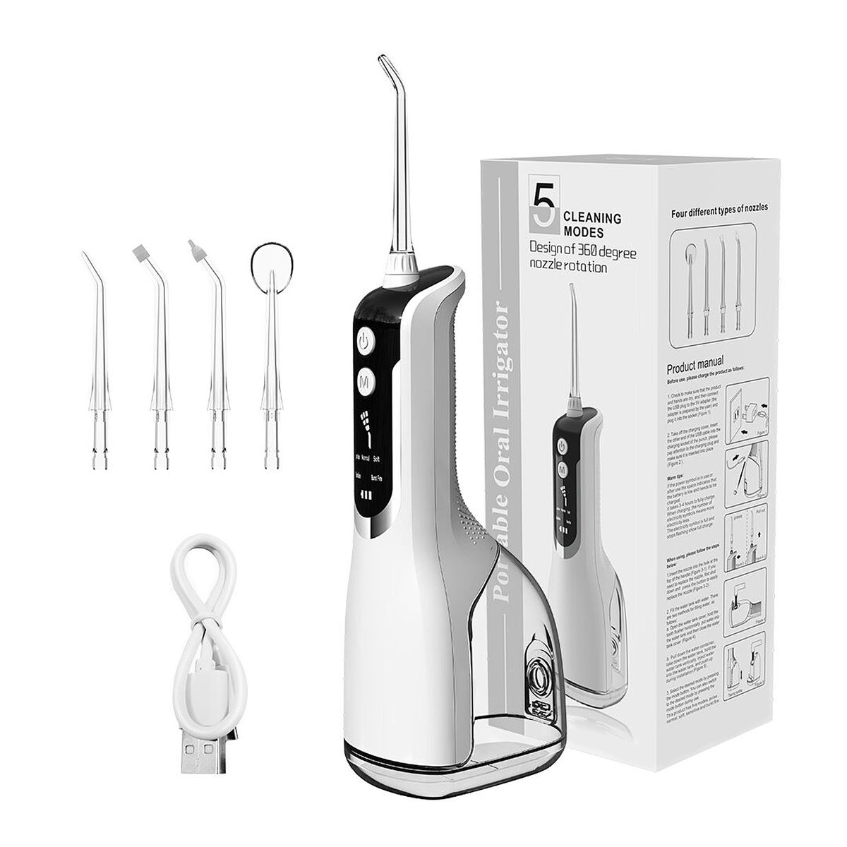 Portable Water Flosser Oral Irrigator USB Rechargeable